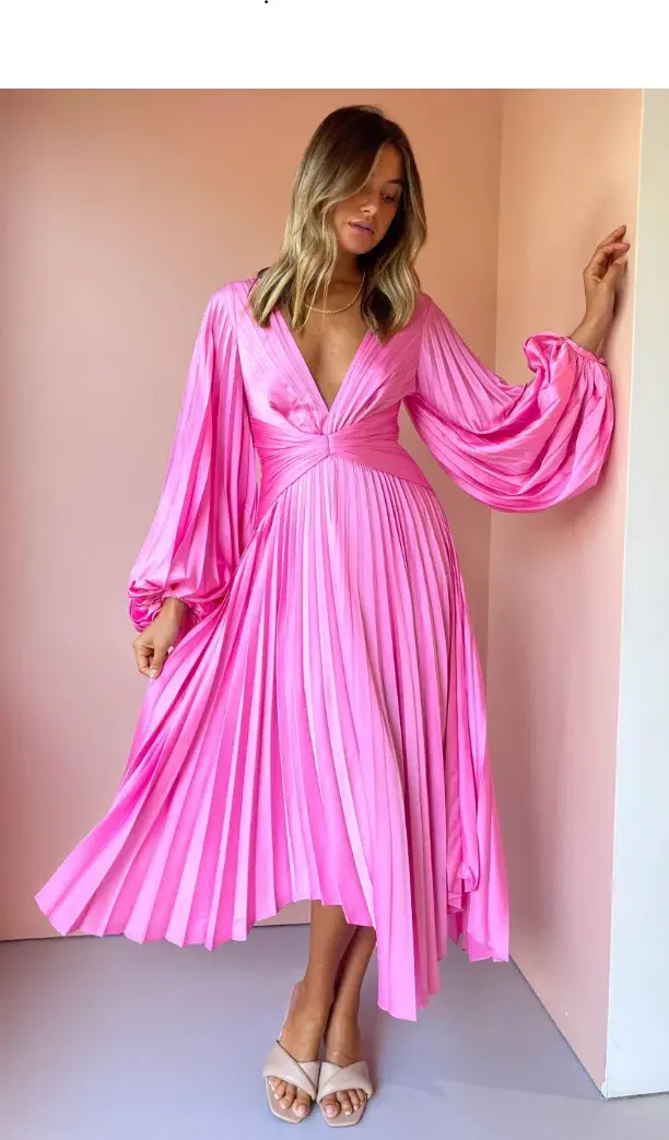 Acler Palms Midi Dress Confetti Pink Size 14 - Image 4
