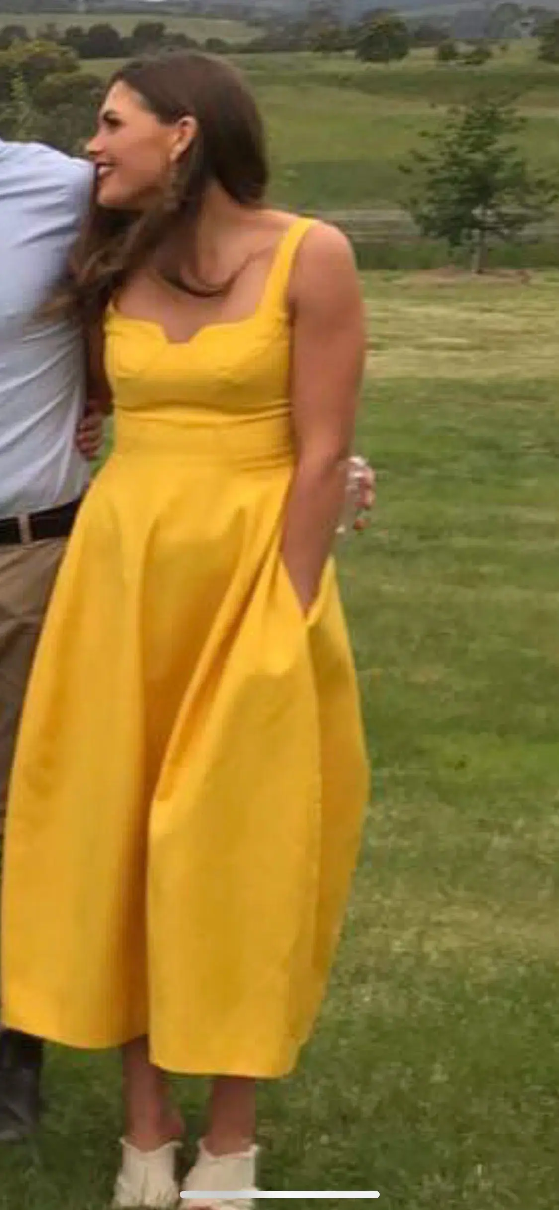 Camilla and Marc Callie Open Back Midi Dress Yellow Size 6 - Image 3