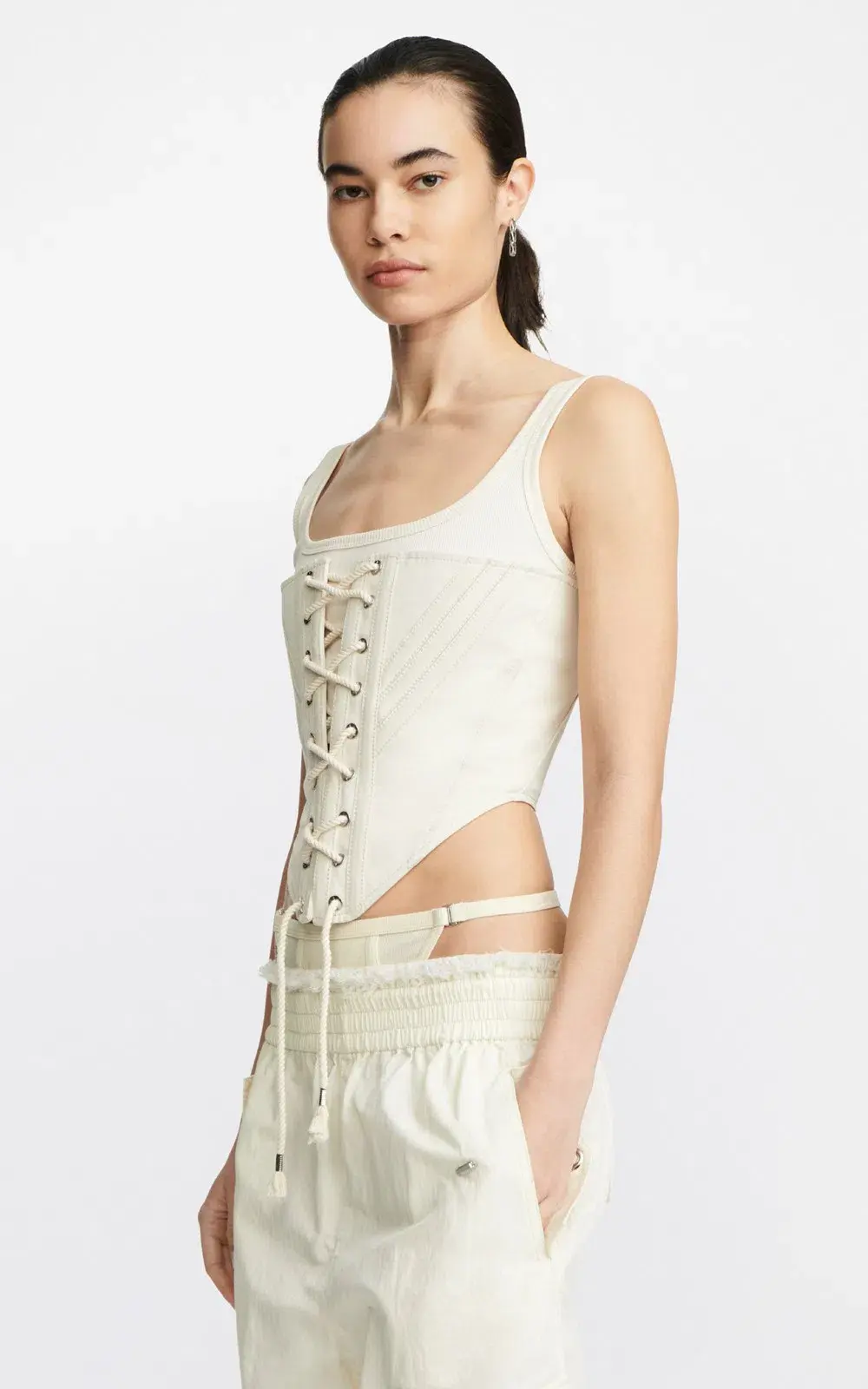 Dion Lee Laced Utility Corset Top Cream Size 8 - Image 5