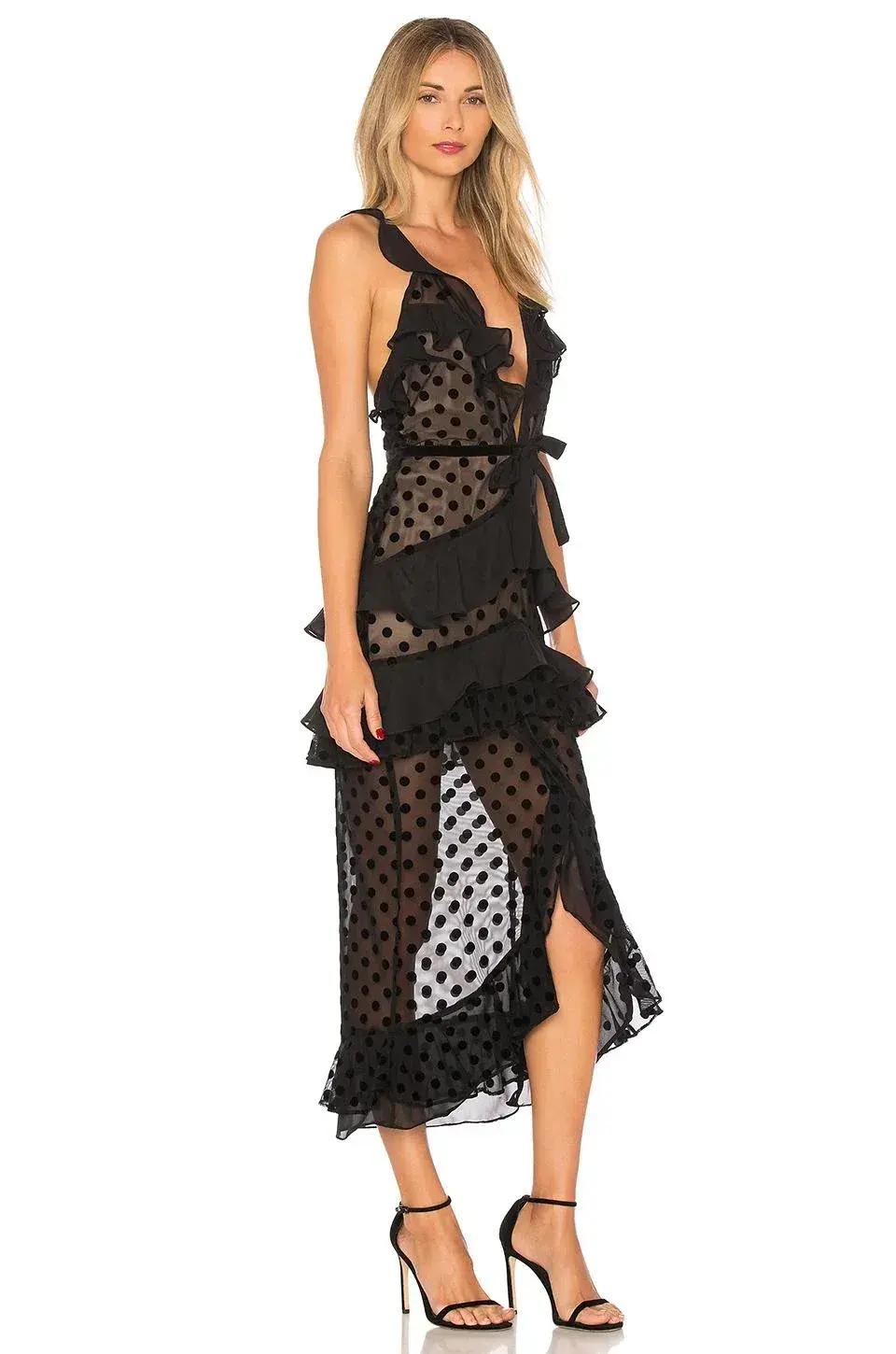 For Love and Lemons Black Polka Dot Dress Black Size M - Image 4