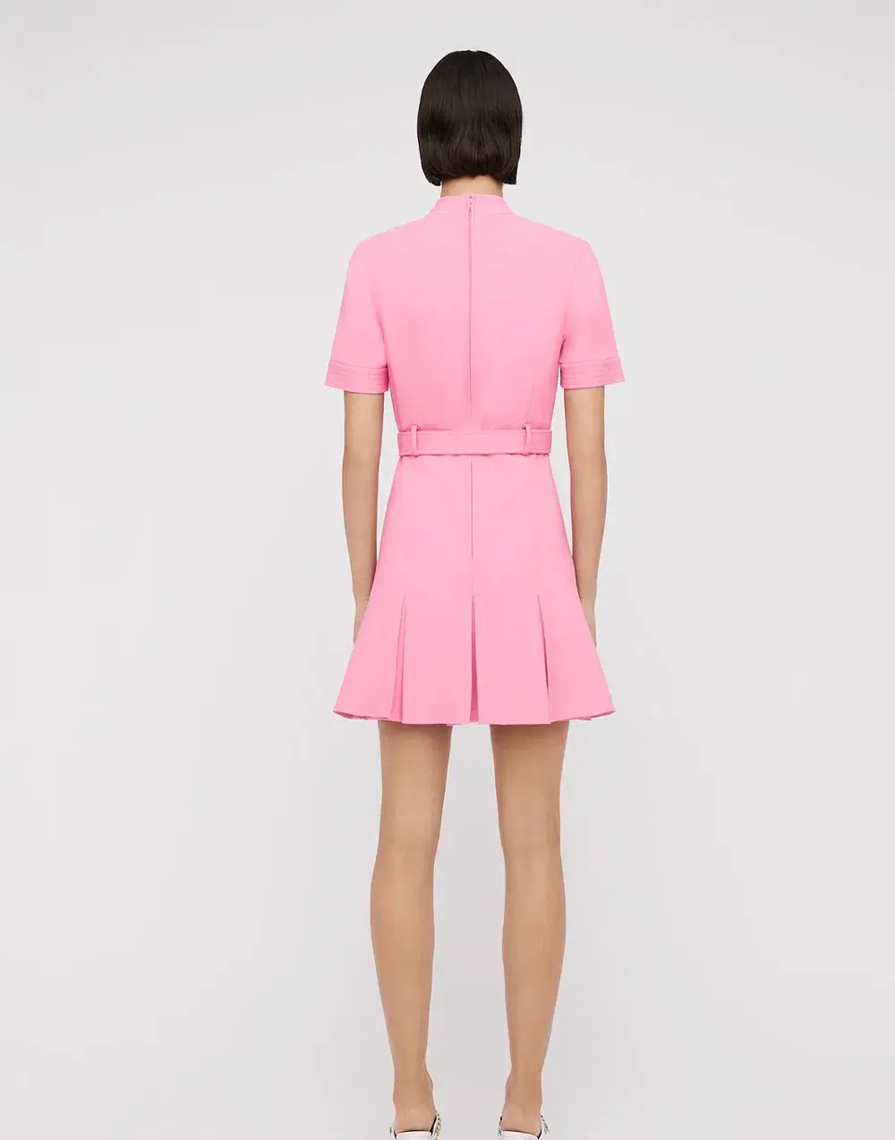 Scanlan Theodore Tailored Pleat Dress Pink Size 6 for rent on The Volte - main image