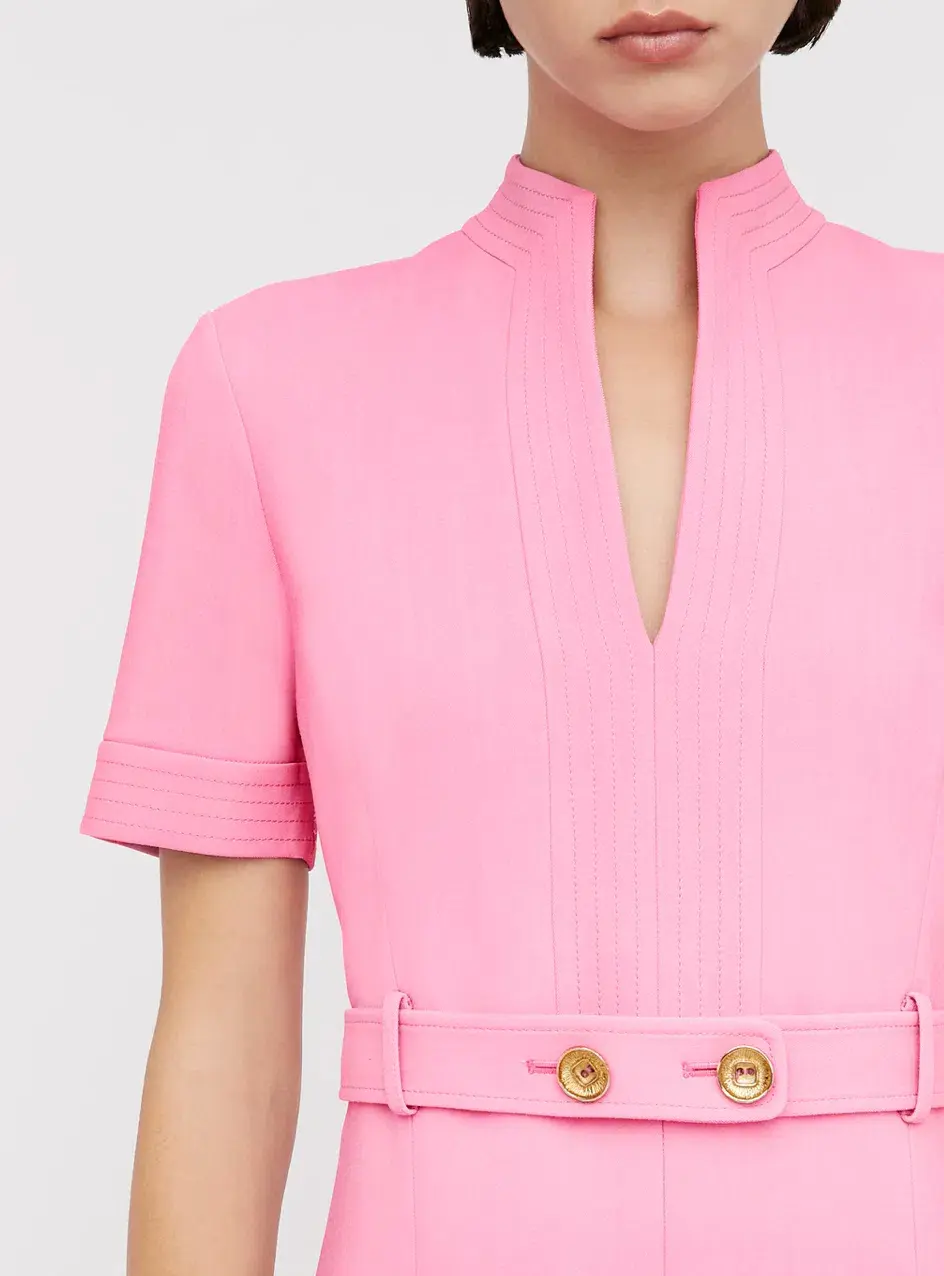 Scanlan Theodore Tailored Pleat Dress Pink Size 6 - Image 2
