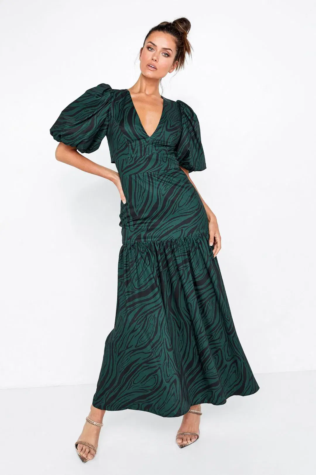 Mossman Dark Paradise Maxi Dress Green Size 8 - Image 1