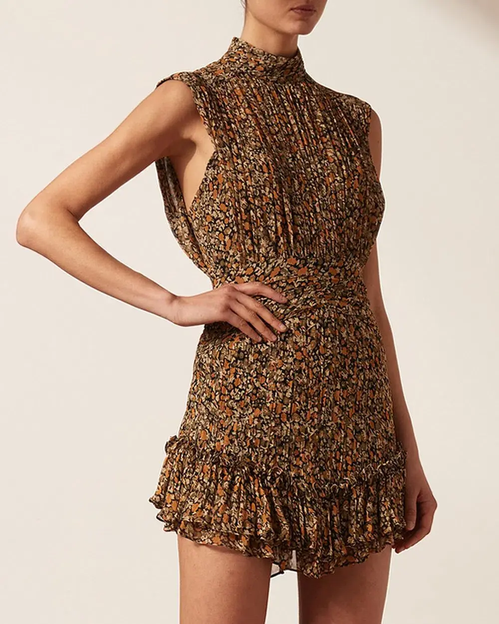 Shona Joy Paloma Sleeveless Mini Dress Print Size 8 - Image 4