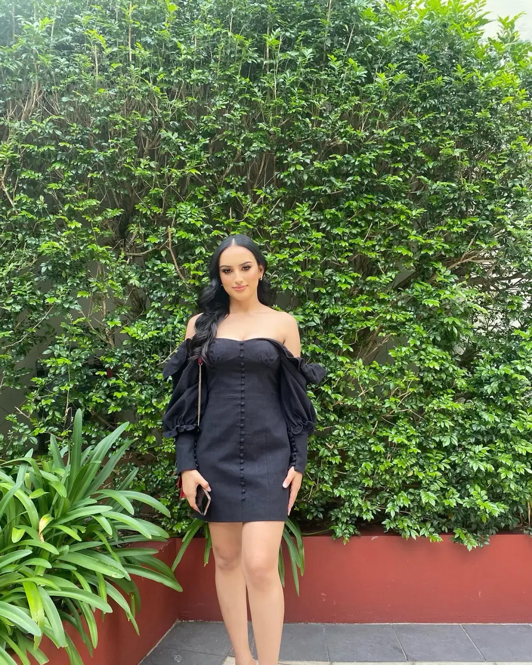 Asilio Ruffle LS Linen Dress Black Size 6 for rent on The Volte - main image