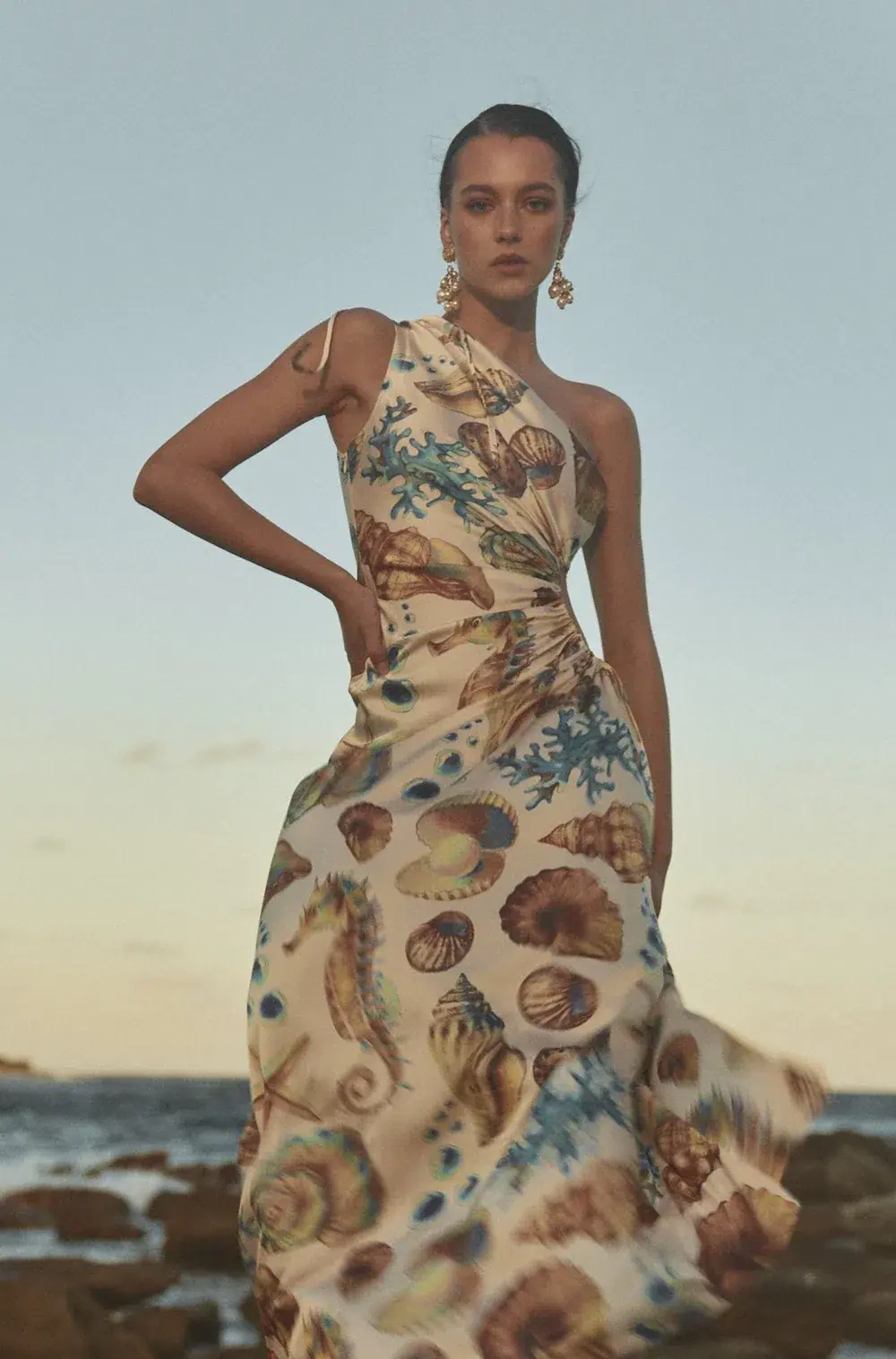 Sonya Moda Nour Seashell Maxi Dress Print Size 8 - Image 2
