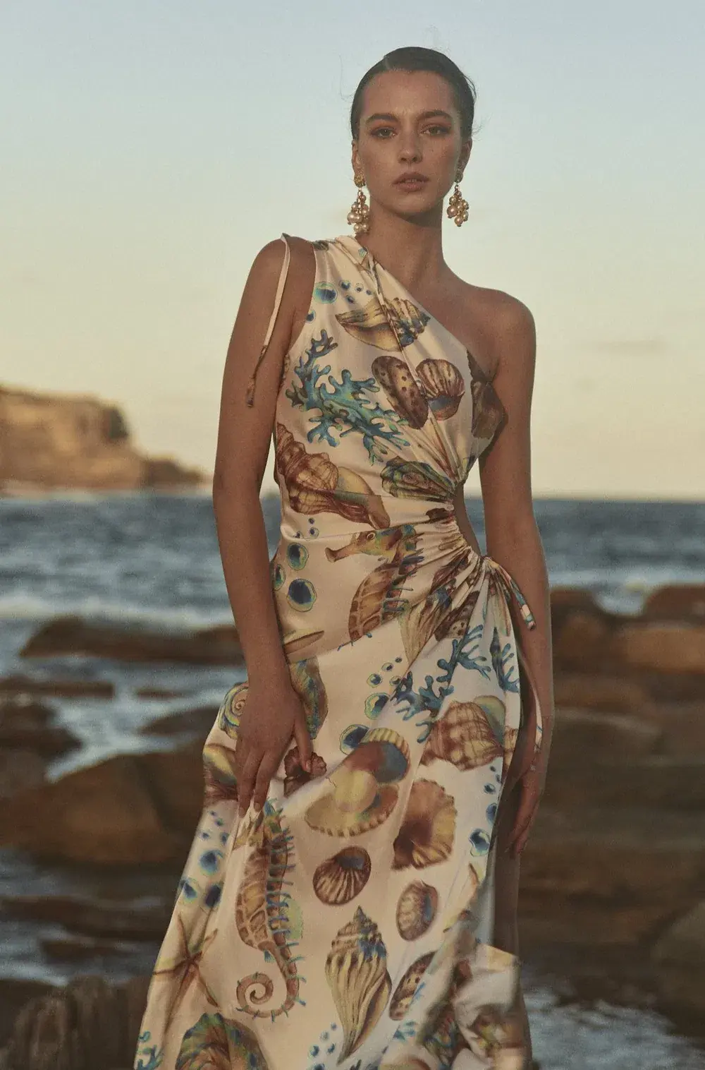 Sonya Moda Nour Seashell Maxi Dress Print Size 8 - Image 3