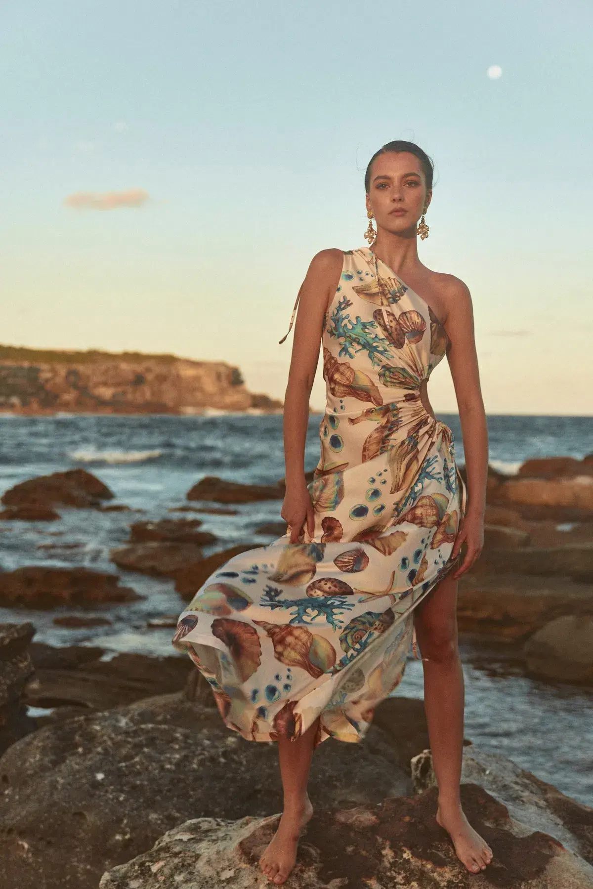 Sonya Moda Nour Seashell Maxi Dress Print Size 8 - Image 1