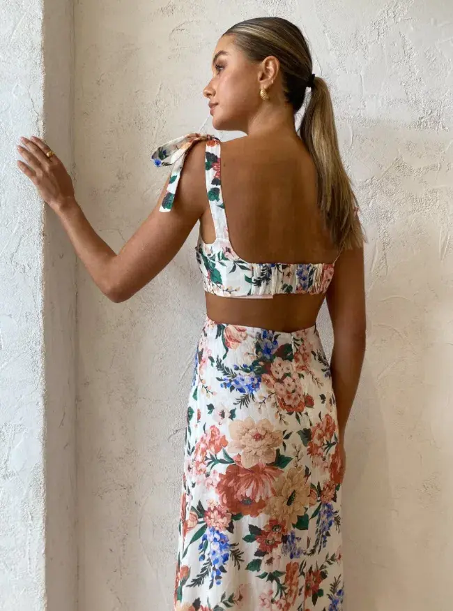 Sofia The Label Mimi Cut Out Midi Dress Botanical Size 10  - Image 5