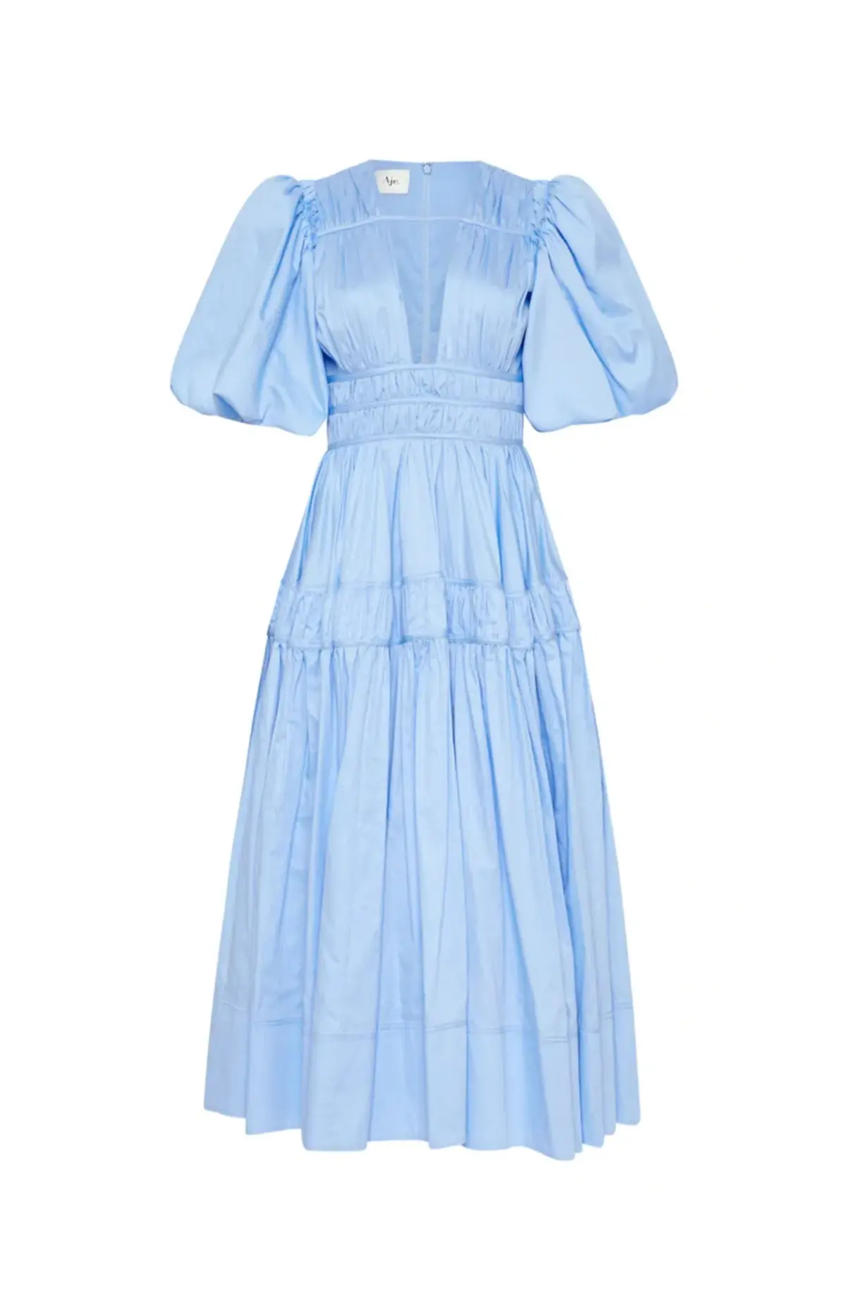 Aje Fallingwater Gathered Midi Dress Blue Size 6 - Image 4