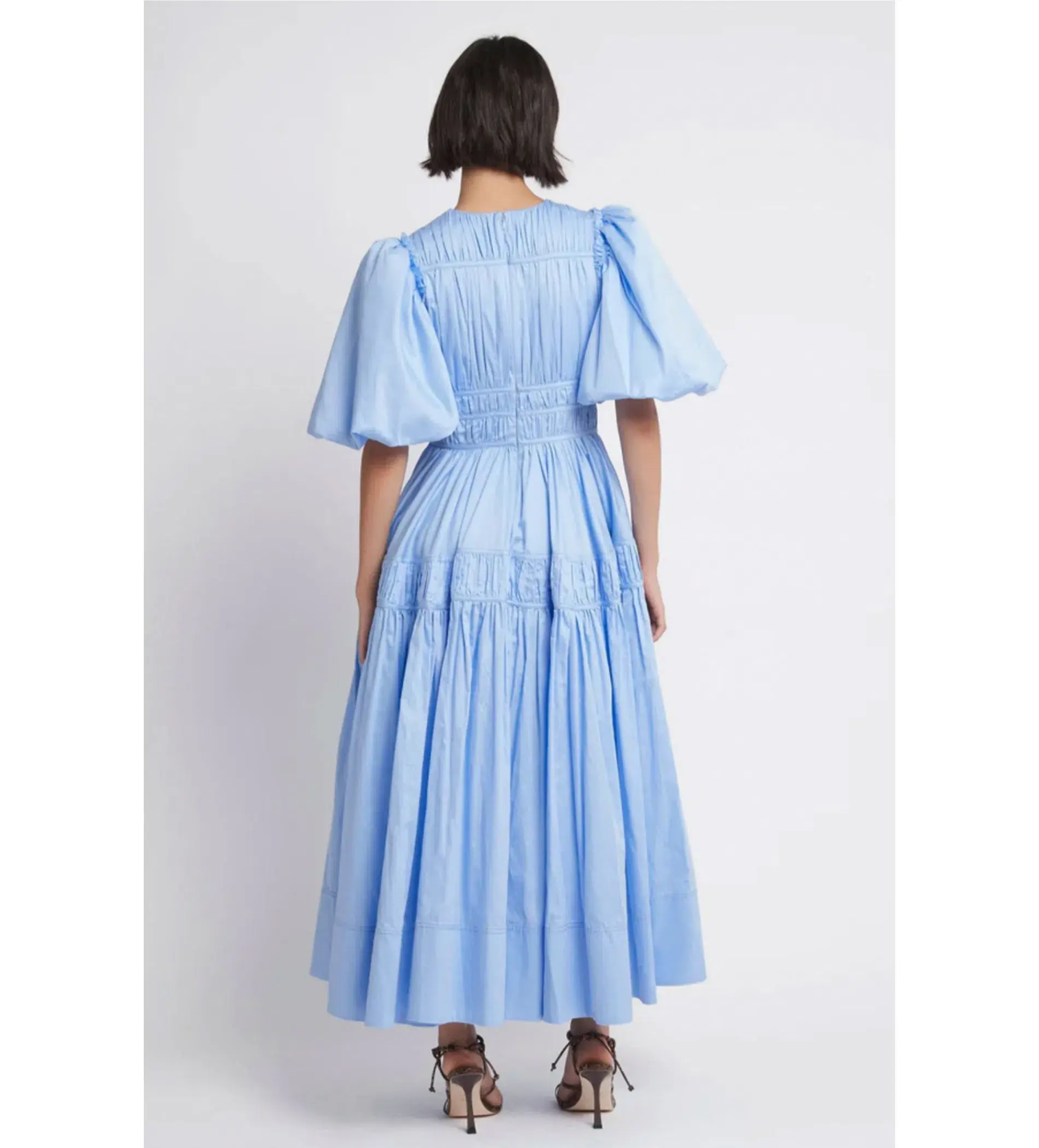 Aje Fallingwater Gathered Midi Dress Blue Size 6 - Image 2