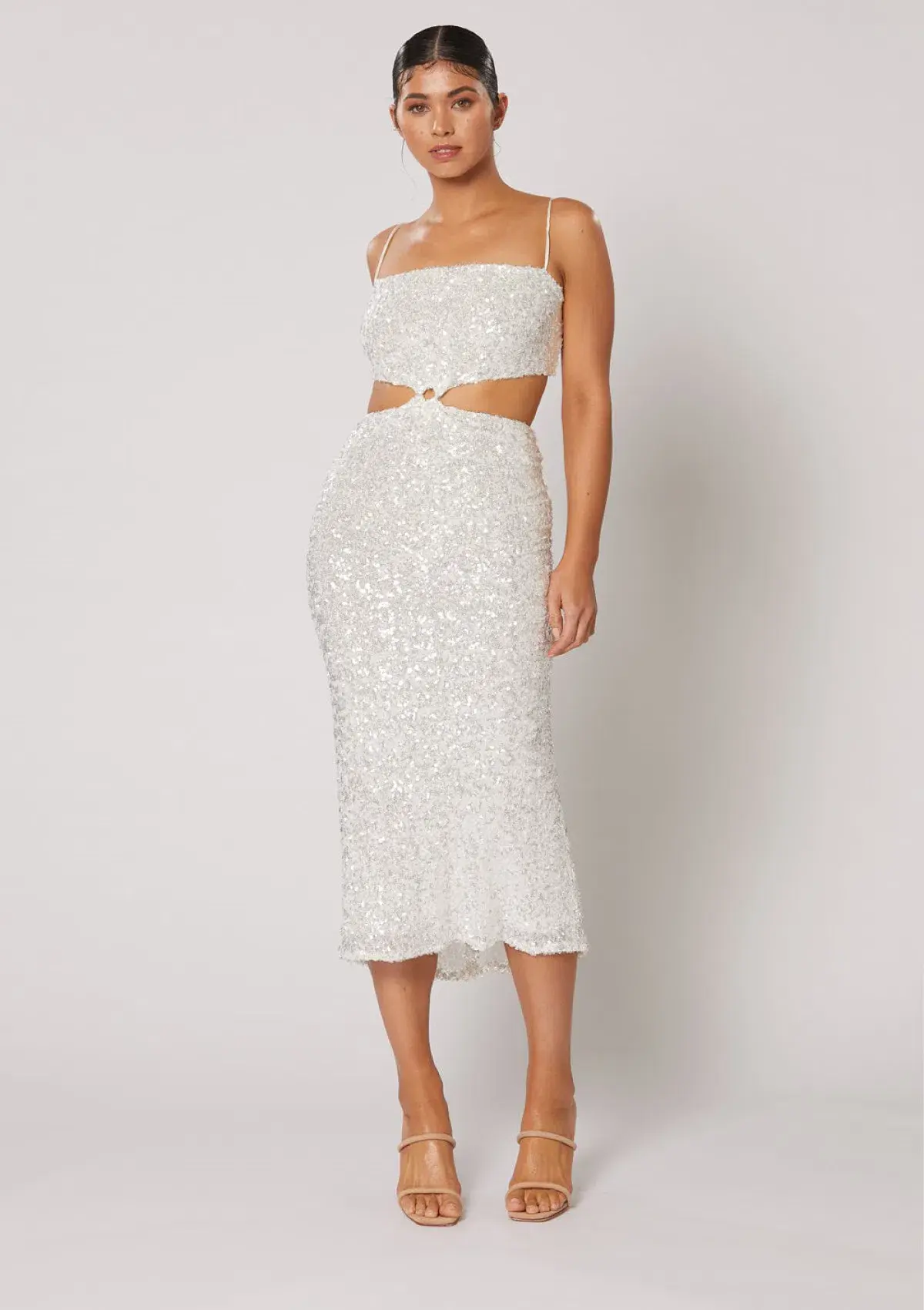 Winona Asha Ring Dress White Sequin Size 10 - Image 1
