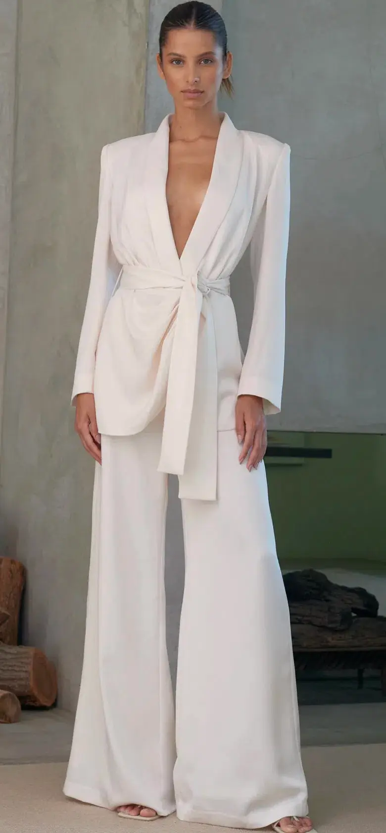 MISHA Liam Blazer Set Ivory Size 8/S for rent on The Volte - main image