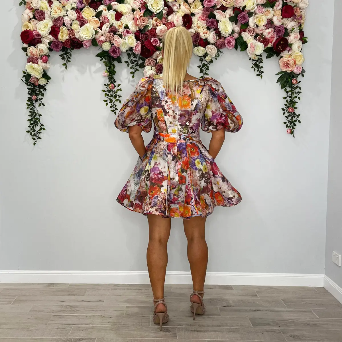 Zimmermann Prima Balloon Sleeve Floral Print Mini Dress  Print Size 8 - Image 3