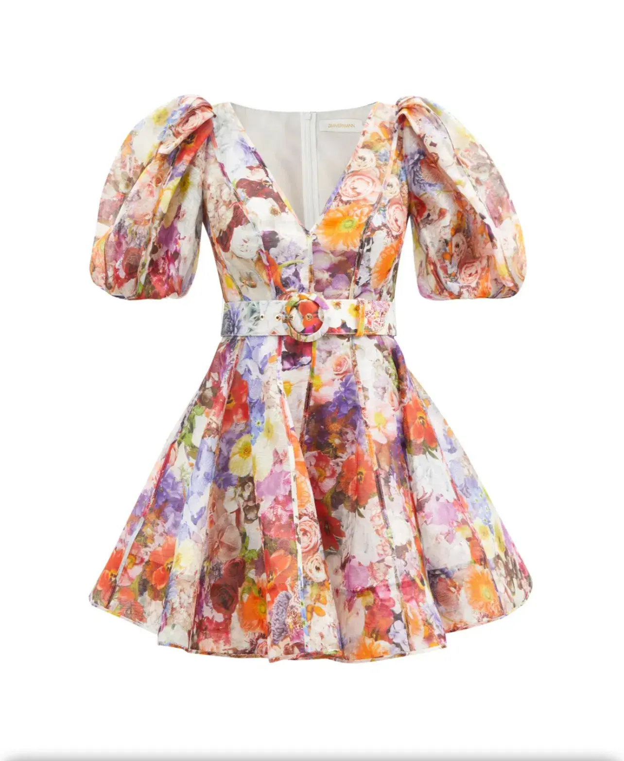 Zimmermann Prima Balloon Sleeve Floral Print Mini Dress  Print Size 8 - Image 6