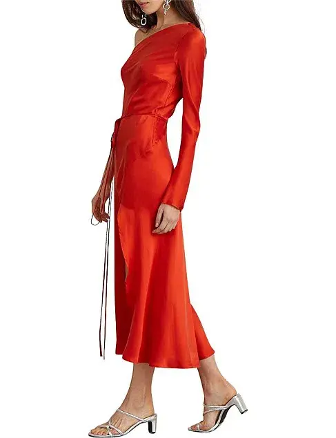 Bec and Bridge Classic One Shoulder Dress Red Size 10 - Image 3