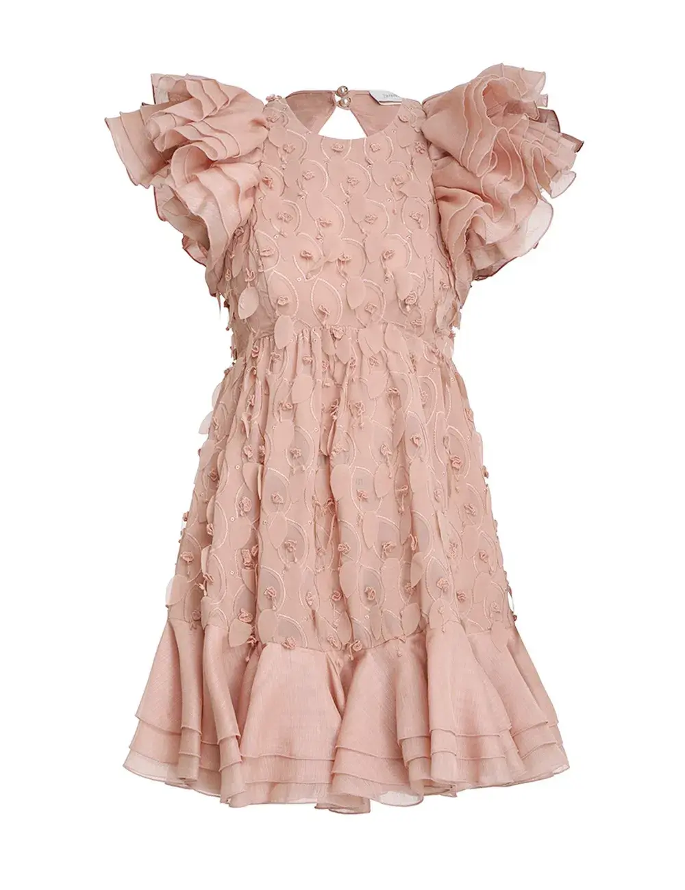 Zimmermann Dancer Frilled Mini Dress Blush Size 0/Au 8 for rent on The Volte - main image