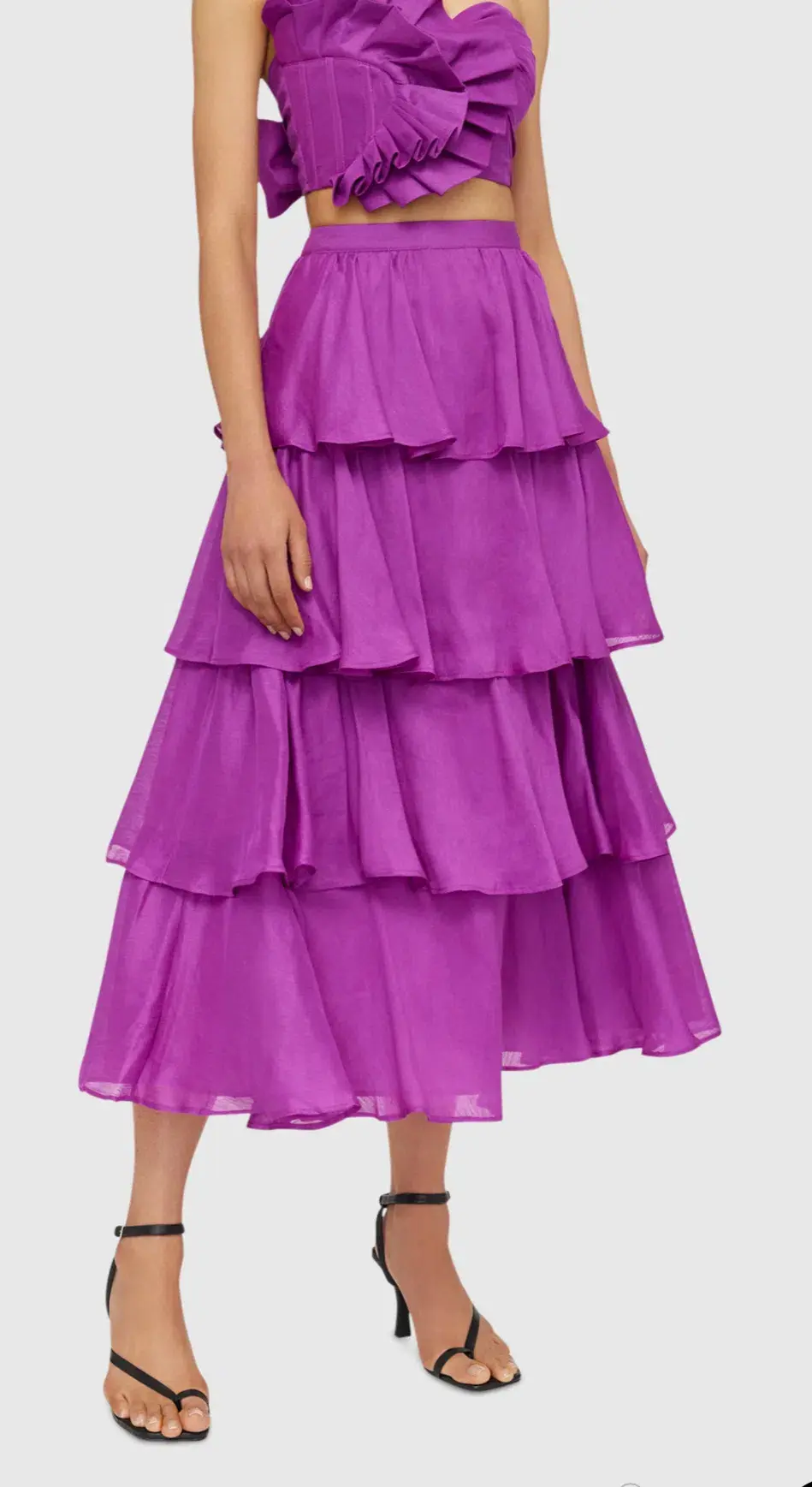 Leo and Lin Violet Wrap Bustier & Tiered Skirt Set Size 8 - Image 6