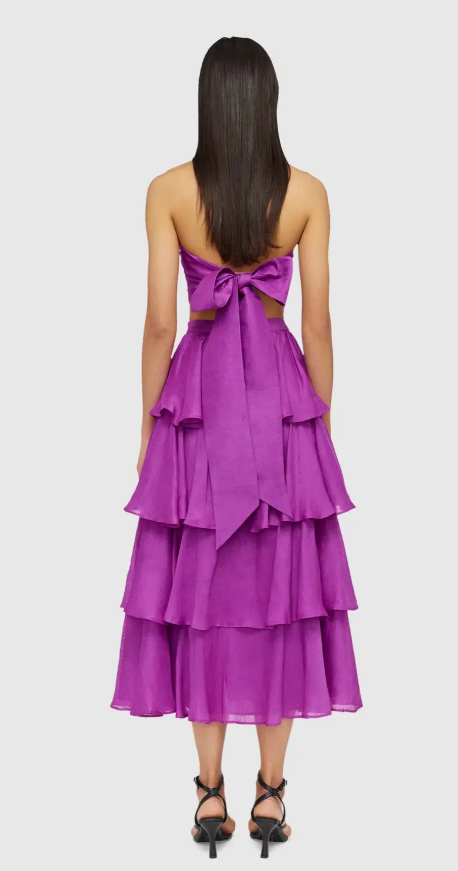 Leo and Lin Violet Wrap Bustier & Tiered Skirt Set Size 8 for rent on The Volte - main image