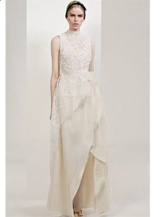Carla Zampatti Pearl Lace La Belle Époque Gown White Size 6 - Image 1