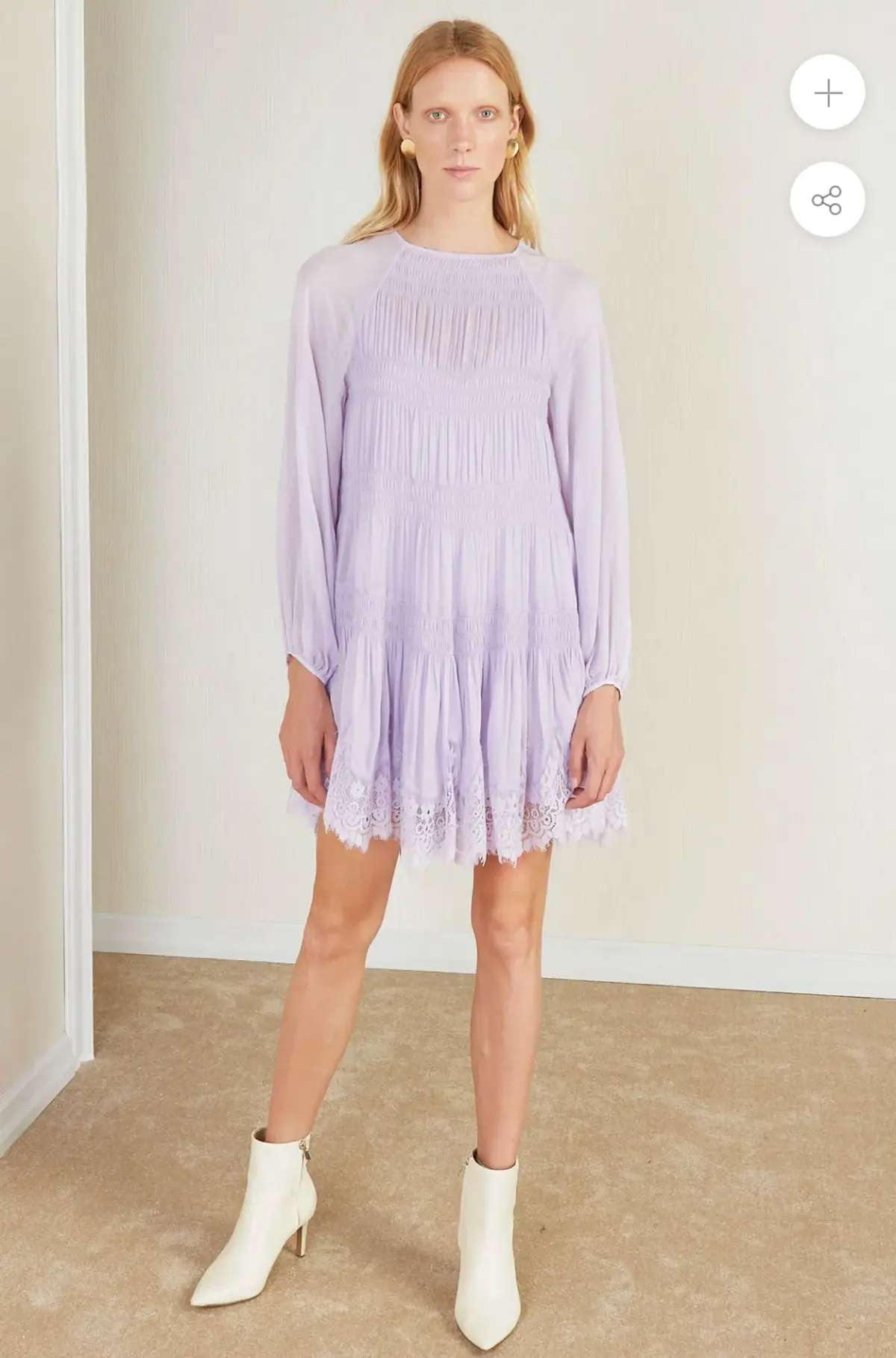 Magali Pascal Dalia Dress Lavender Size M - Image 3