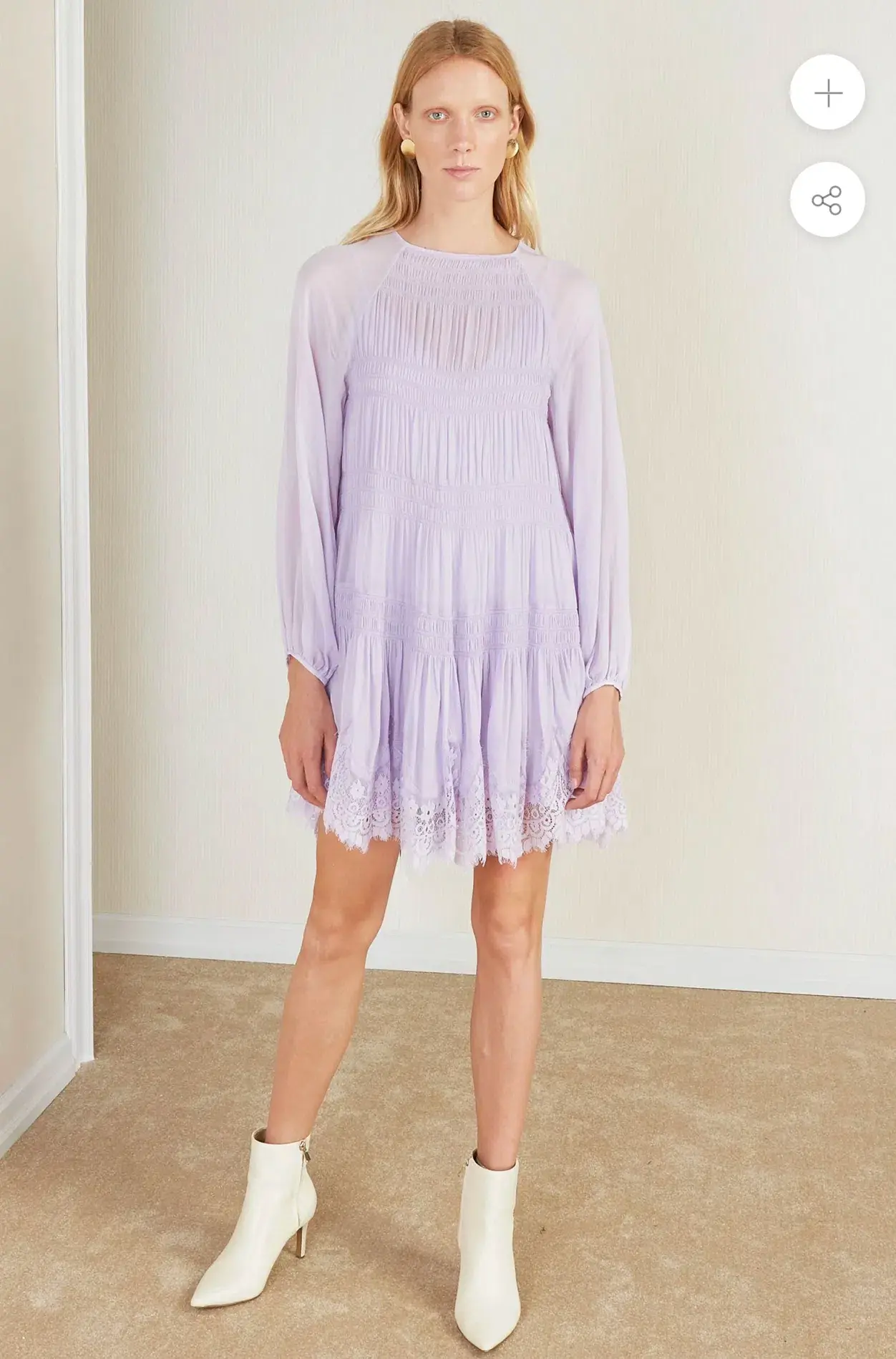 Magali Pascal Dalia Dress Lavender Size M - Image 3