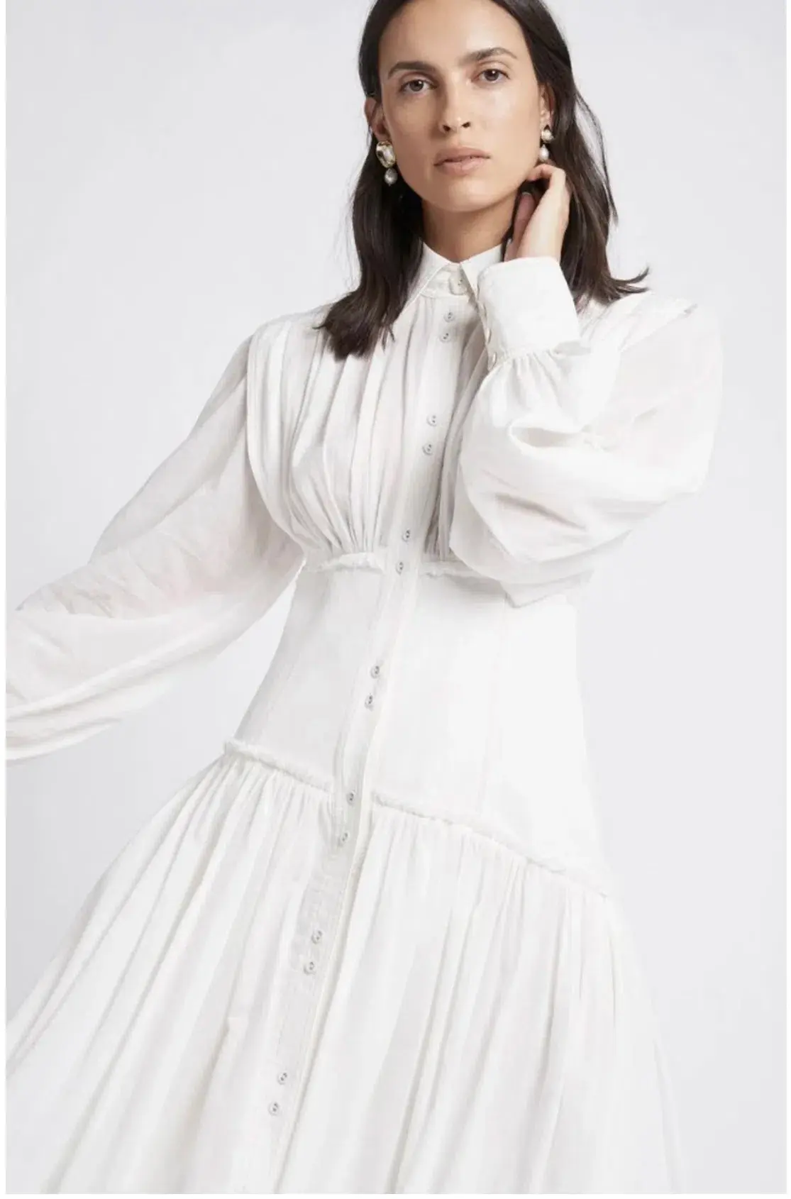 Aje Utopia Long Sleeve Dress White Size 6 - Image 4