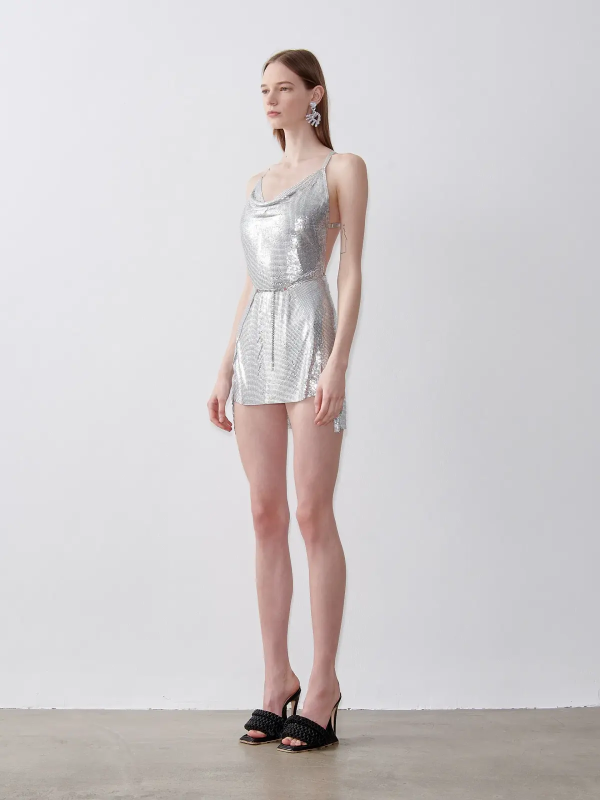 Poster Girl Adrianne Mini Dress Silver Size 8 - Image 3