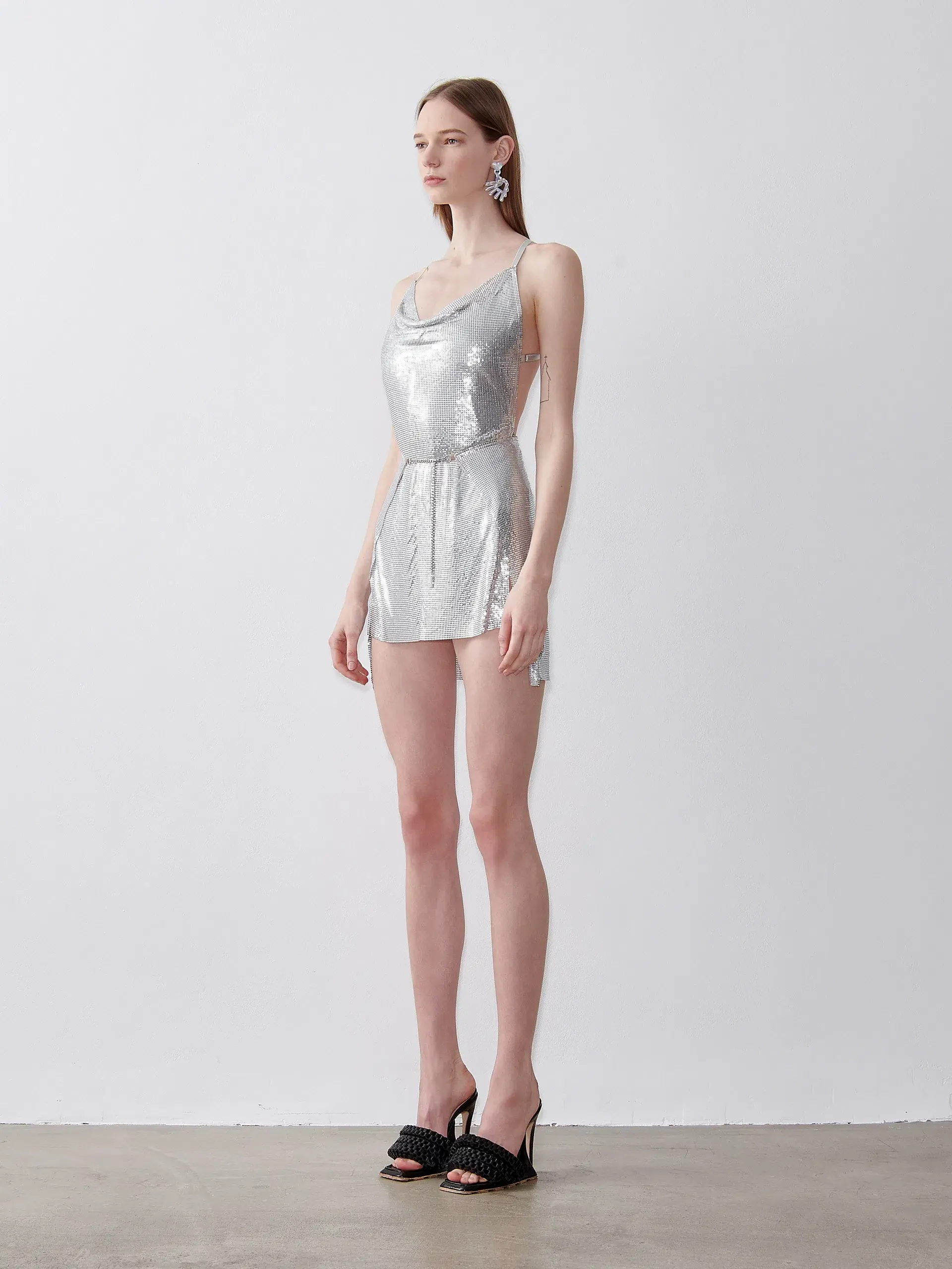 Poster Girl Adrianne Mini Dress Silver Size 8 - Image 3