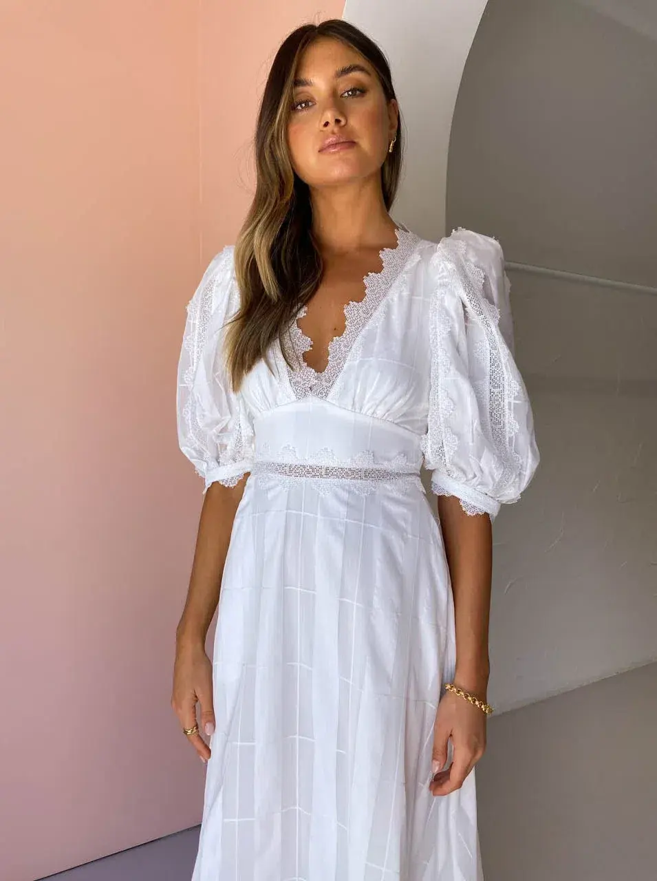 Acler Grampian Dress White Size 10 for rent on The Volte - main image