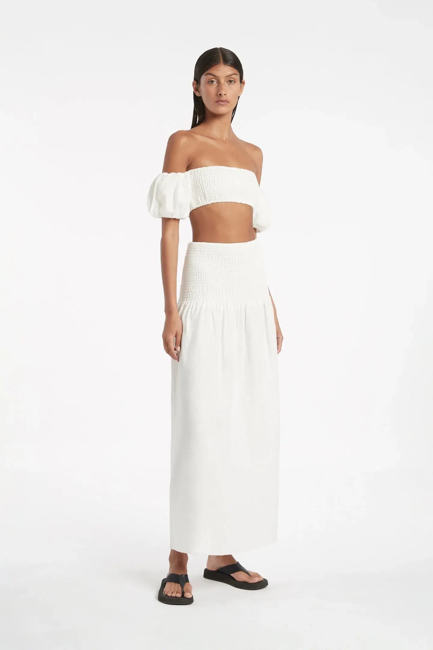 Sir the Label Lotte Bandeau & Alena Ruched Maxi Skirt Set White Size 1 - Image 1