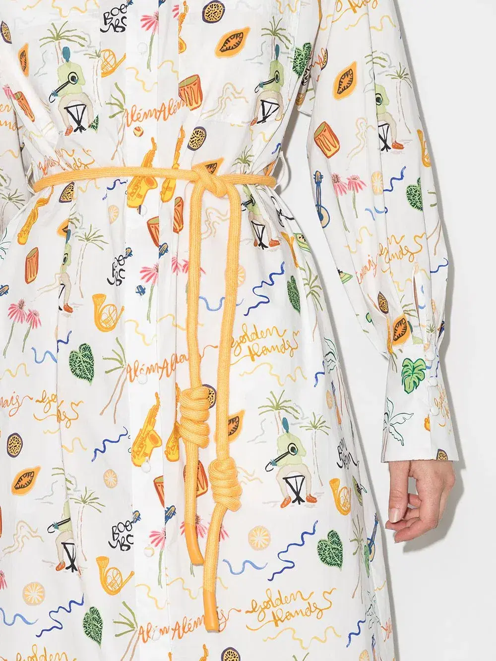 Alemais x Sam Pauletto Golden Hand Midi Shirt Dress Print Size 10 - Image 6