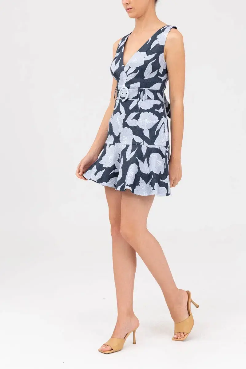 Keepsake the Label Midnight Stencil Floral Mini Dress Print Size 6 - Image 3