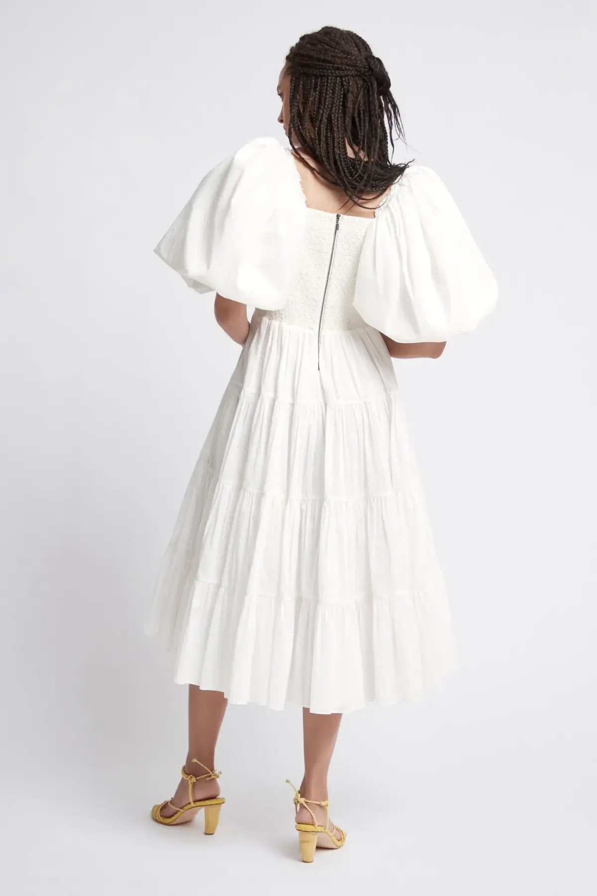 Aje Cherished Midi Dress Ivory Size 4 - Image 2