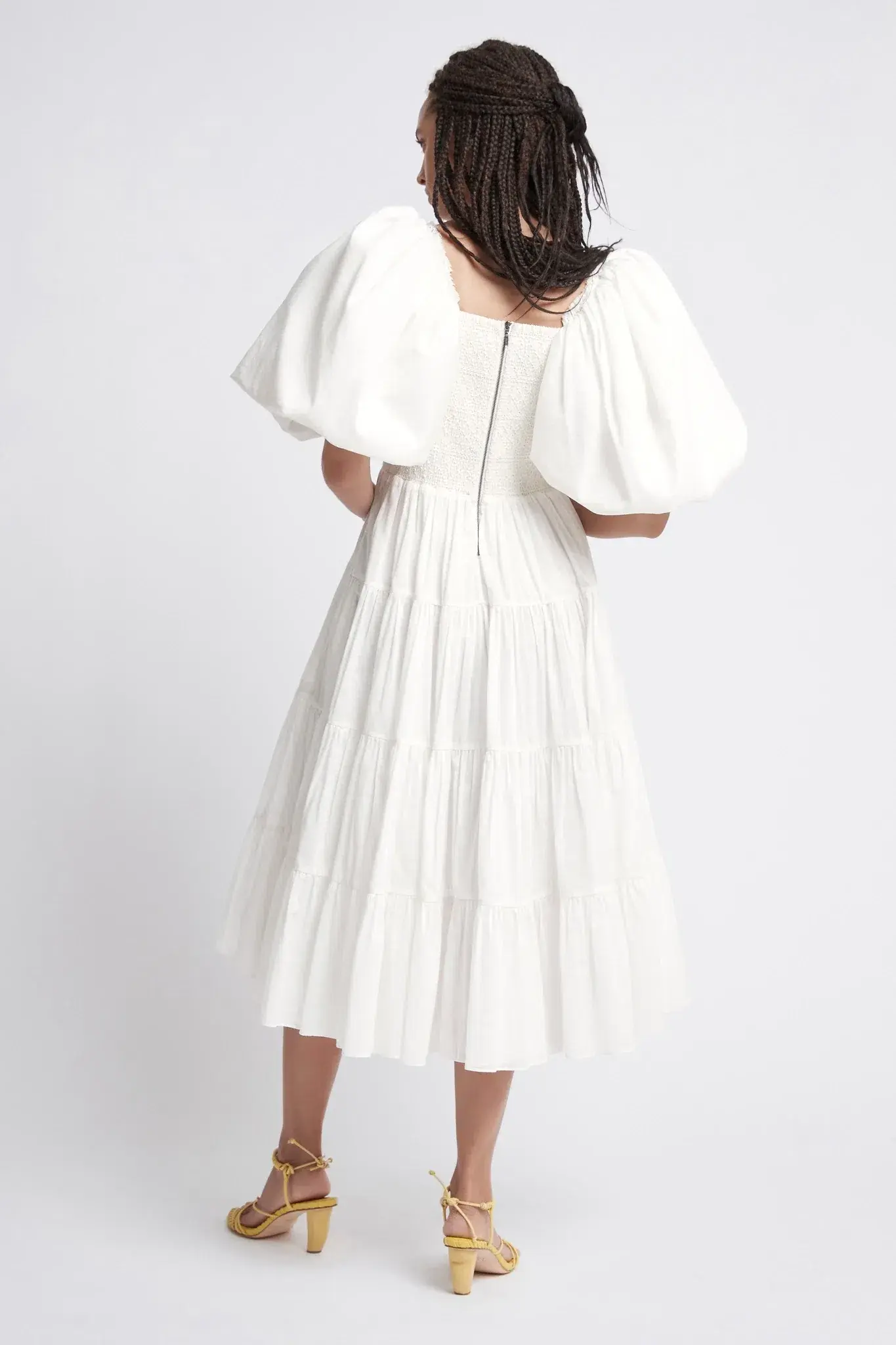 Aje Cherished Midi Dress Ivory Size 4 - Image 2
