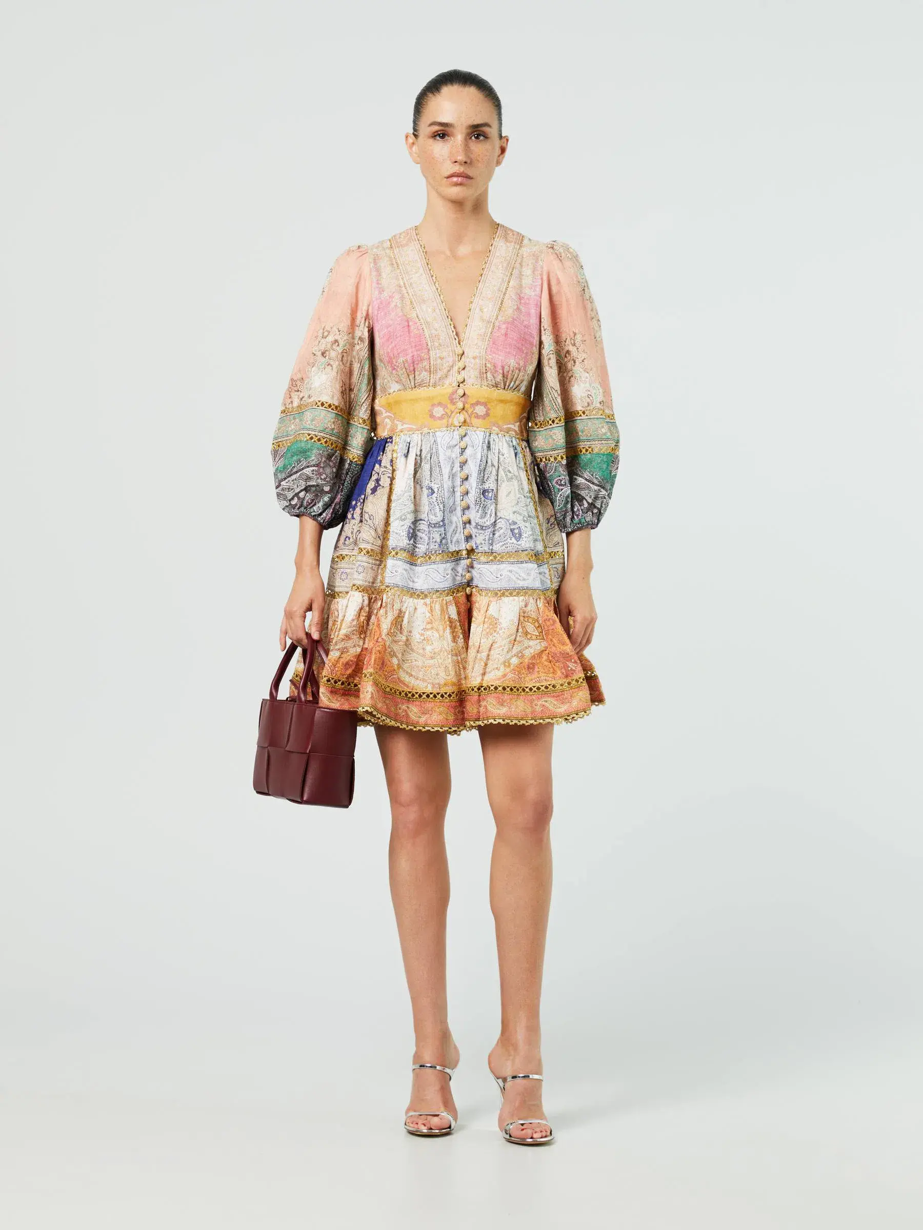 Zimmermann Anneke Lantern Mini Dress Spliced Size 0P / Au 6 - Image 1