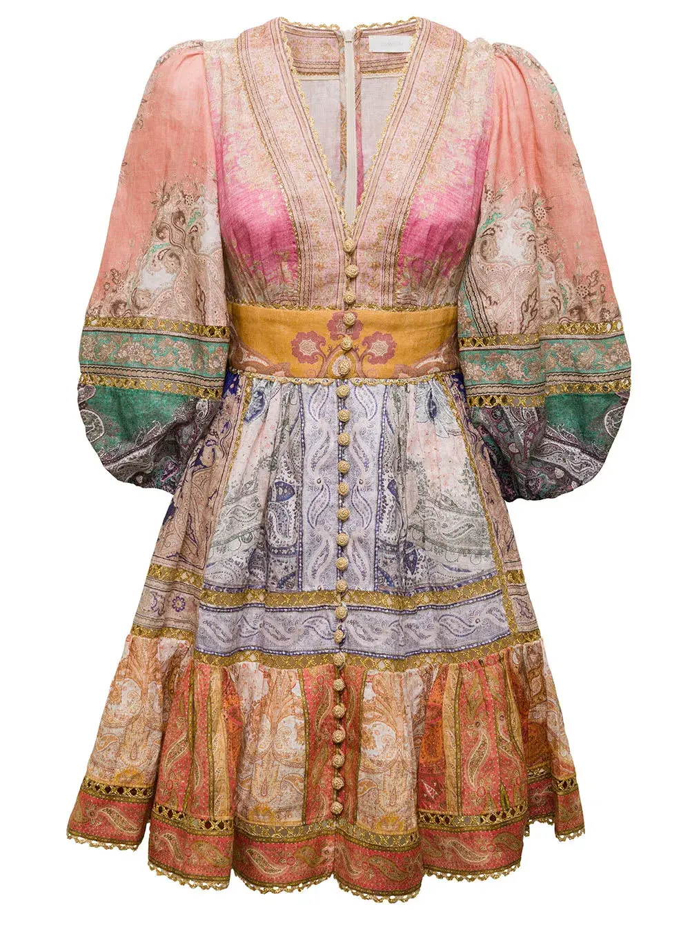 Zimmermann Anneke Lantern Mini Dress Spliced Size 0P / Au 6 - Image 2