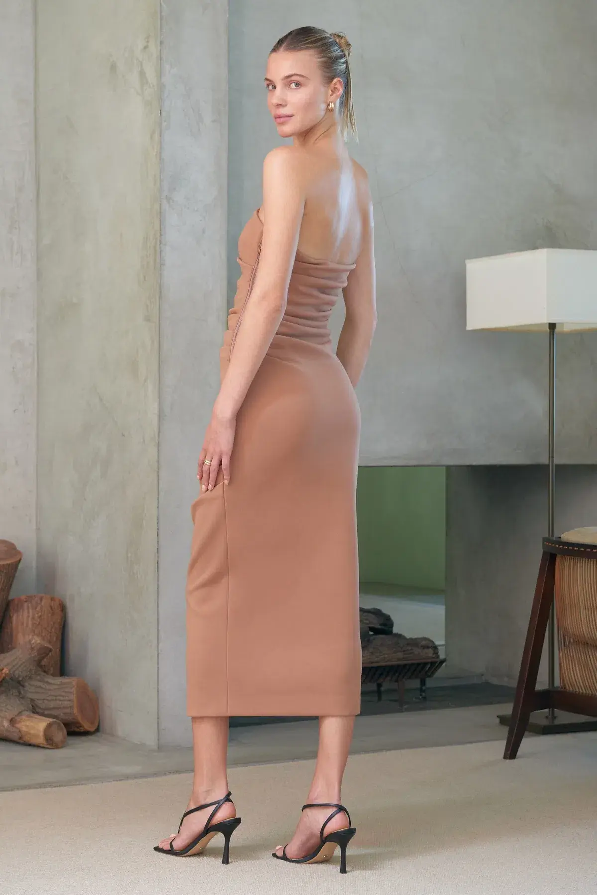 Misha Calandra Midi Dress Brown Size 8 - Image 2