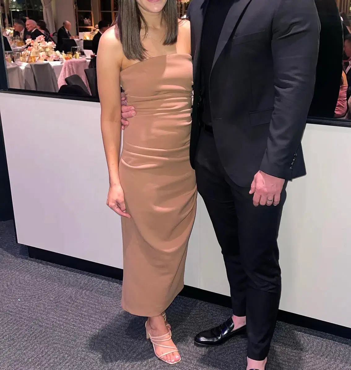 Misha Calandra Midi Dress Brown Size 8 - Image 3