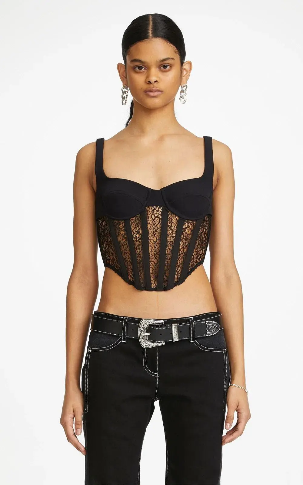 Dion Lee Contour Combo Corset Top Black Size 6 - Image 1