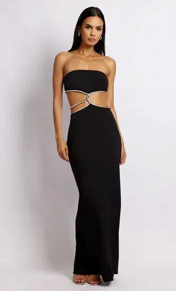 Meshki Billie Strapless Maxi Dress Black Size 6 - Image 1
