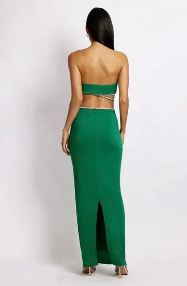 Meshki Billie Strapless Maxi Dress Green Size 10 - Image 2