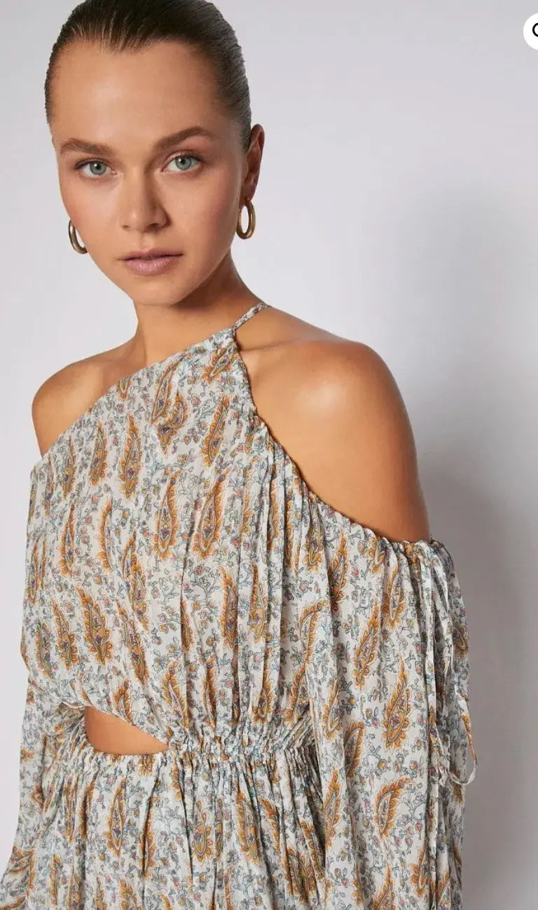 Scanlan Theodore GGT Foulard Mini Dress Print Size 8 for rent on The Volte - main image