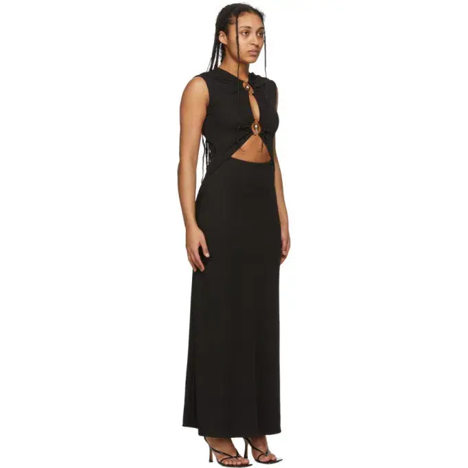 Christopher Esber Black Orbit Ruched Tank Dress Black Size 10 - Image 3