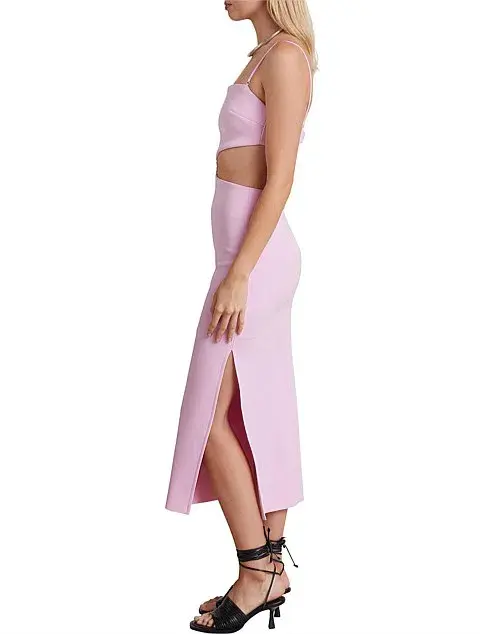 Bec & Bridge Alba Cut Out Midi Dress Pink Size 14 - Image 2