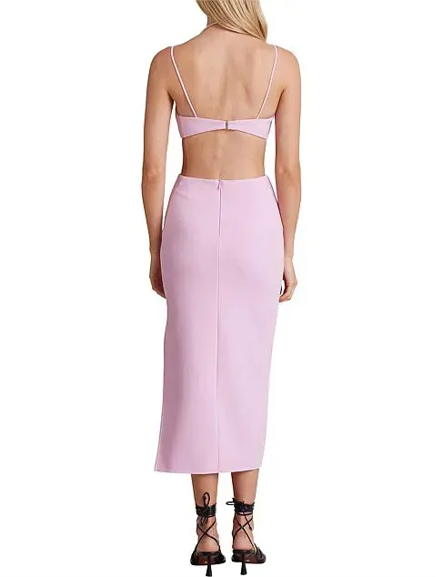 Bec & Bridge Alba Cut Out Midi Dress Pink Size 14 - Image 3