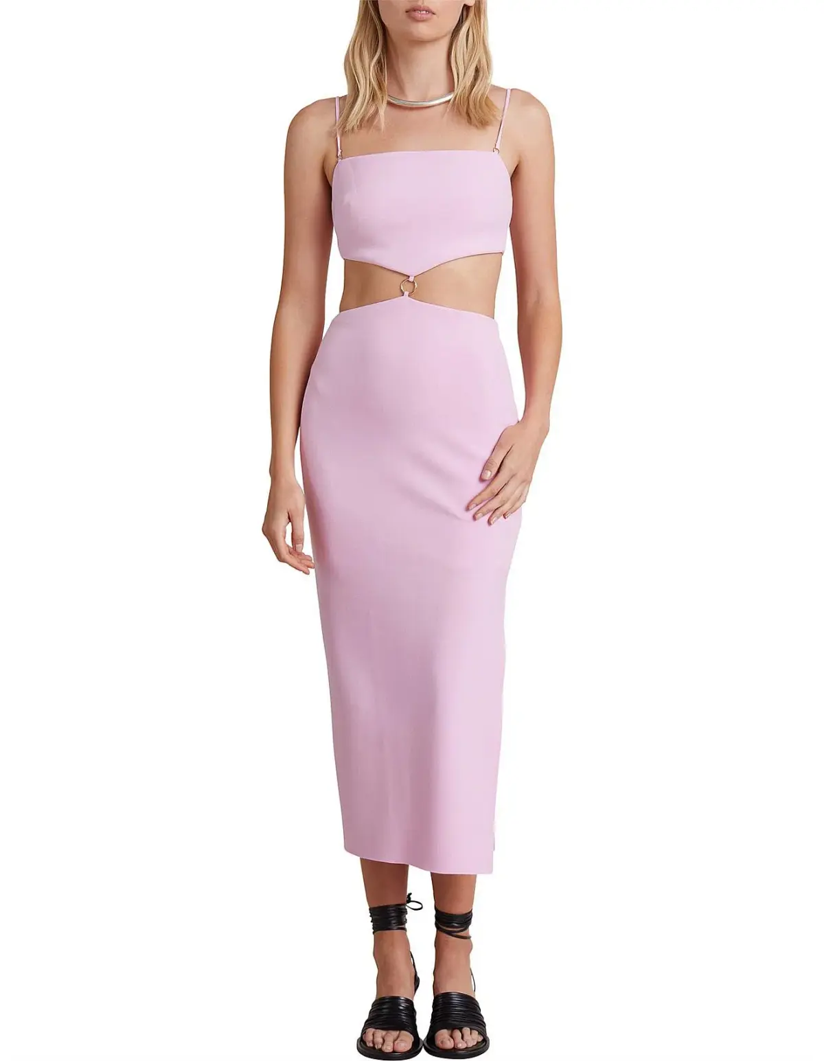 Bec & Bridge Alba Cut Out Midi Dress Pink Size 14 - Image 1