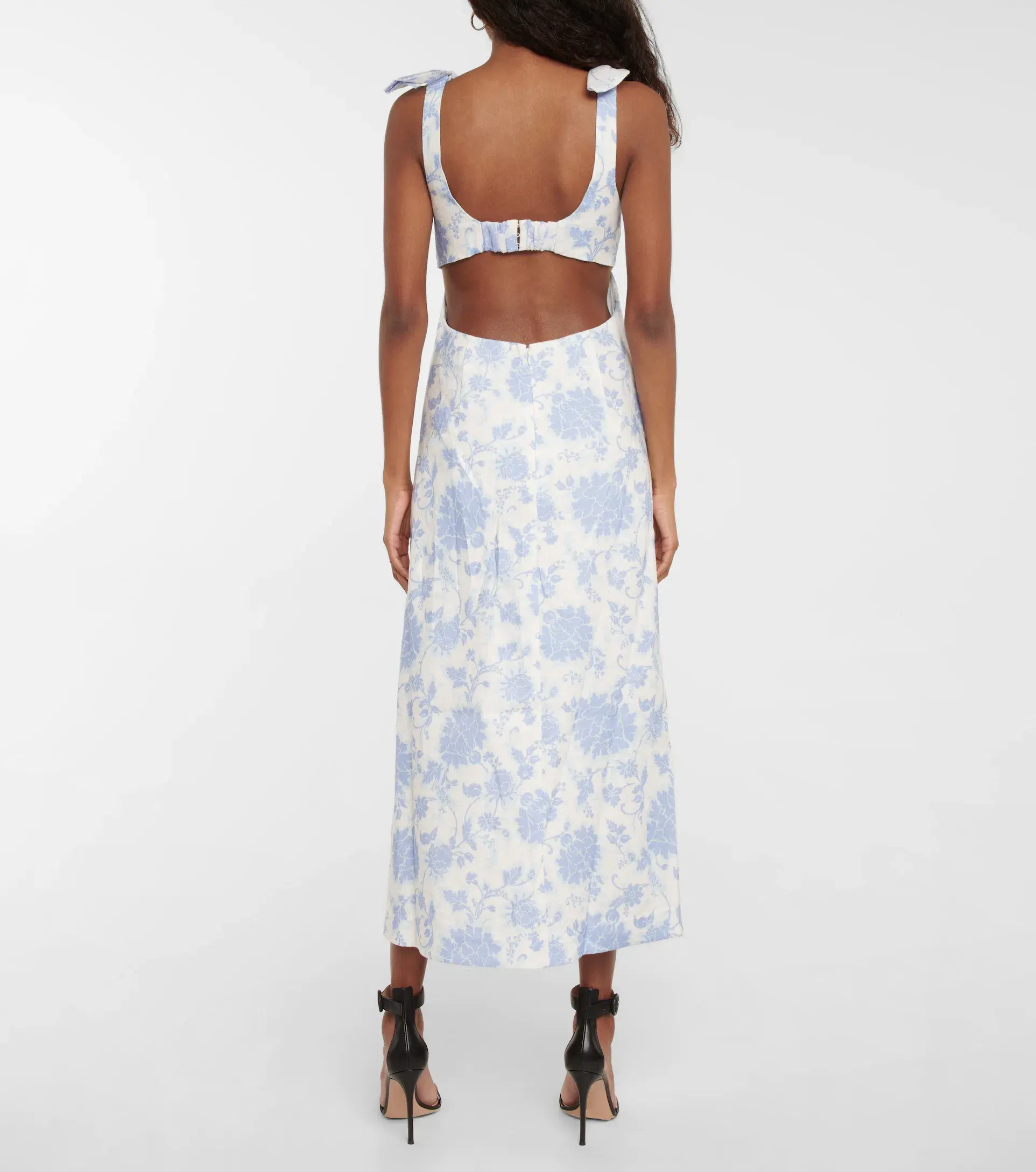 Zimmermann Postcard Tie Shoulder Midi Dress Floral Print Size 1 / Au 10 - Image 3