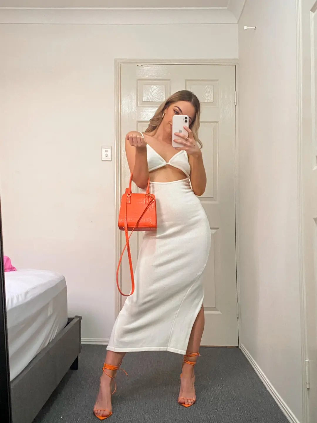 Johansen Murraya Cream Knit Dress White Size 6 for rent on The Volte - main image