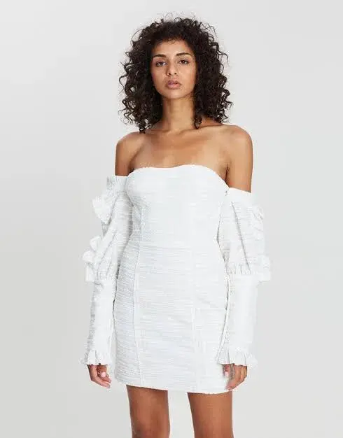 Asilio Asymmetric Mini Dress White Size 8 - Image 1